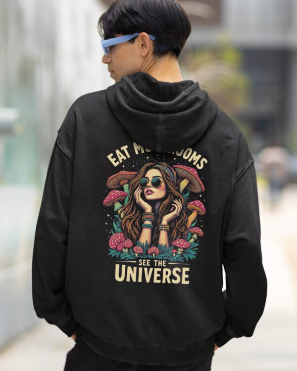 Bluza oversize z kapturem <br>Magiczne Grzyby – efekt sprania