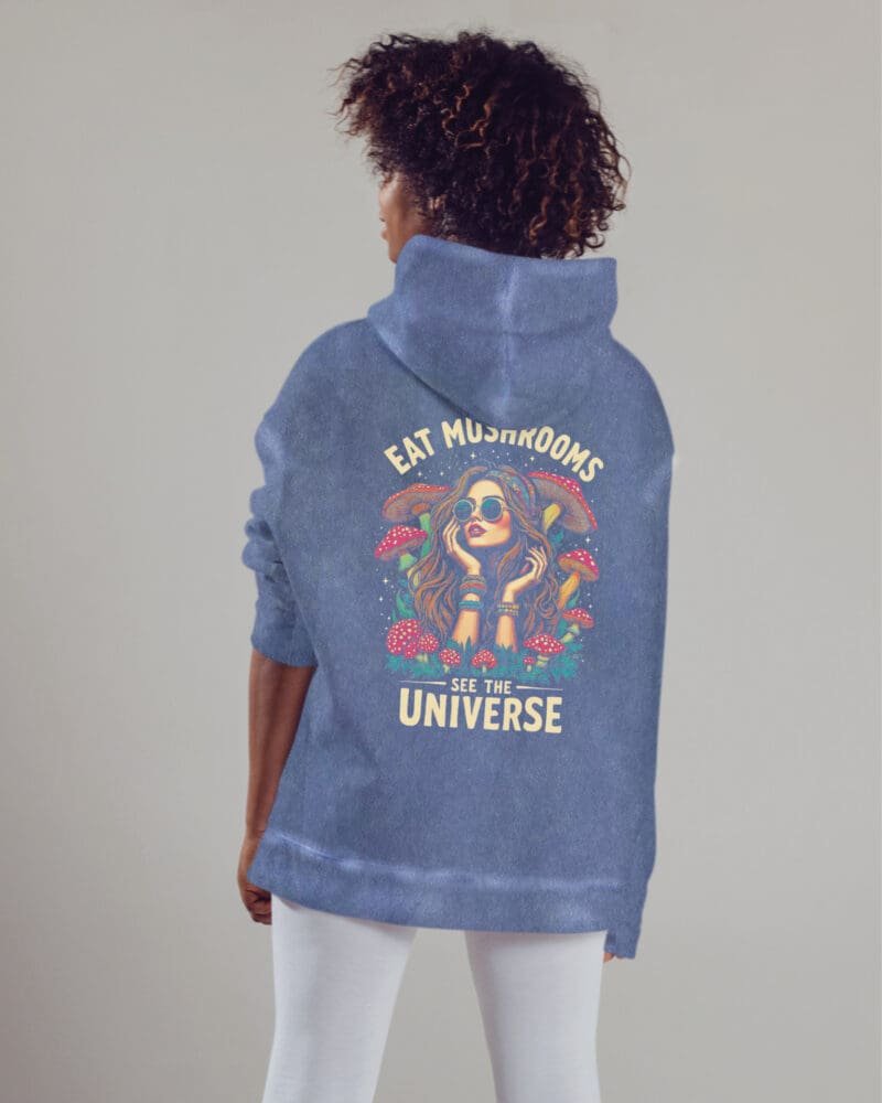 Bluza oversize z kapturem <br>Magiczne Grzyby – efekt sprania