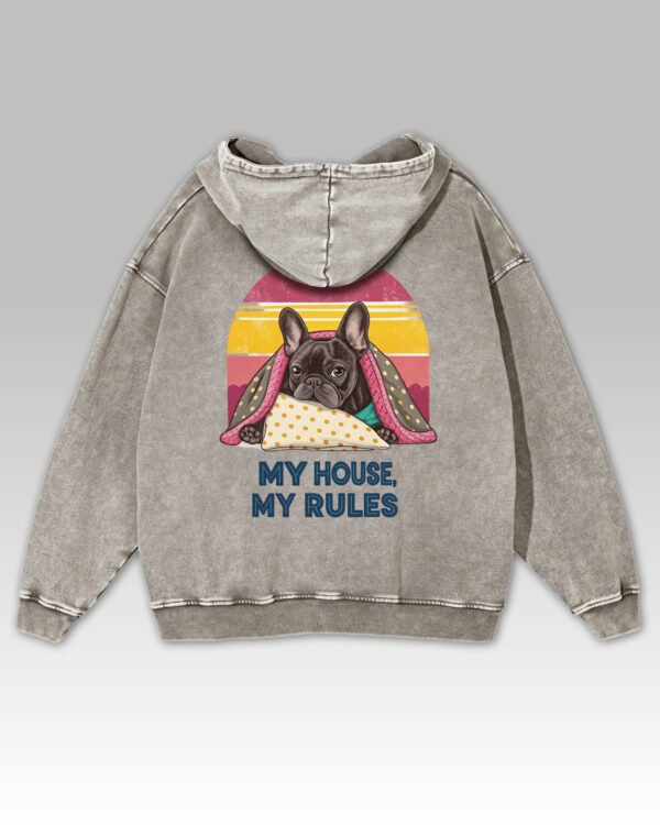 Bluza oversize z kapturem <br>Król Kanapy – efekt sprania