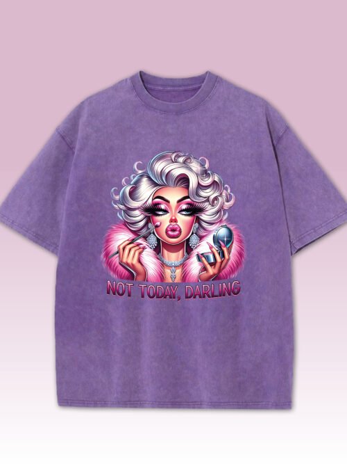 Koszulka oversize efekt sprania Diva Queen