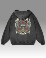 Bluza oversize z kapturem <br>Królowa Drogi – efekt sprania