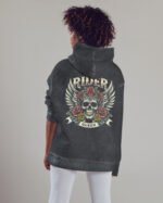 Bluza oversize z kapturem <br>Królowa Drogi – efekt sprania