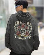 Bluza oversize z kapturem <br>Królowa Drogi – efekt sprania