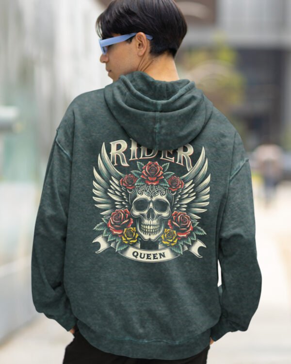 Bluza oversize z kapturem <br>Królowa Drogi – efekt sprania