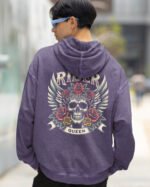 Bluza oversize z kapturem <br>Królowa Drogi – efekt sprania