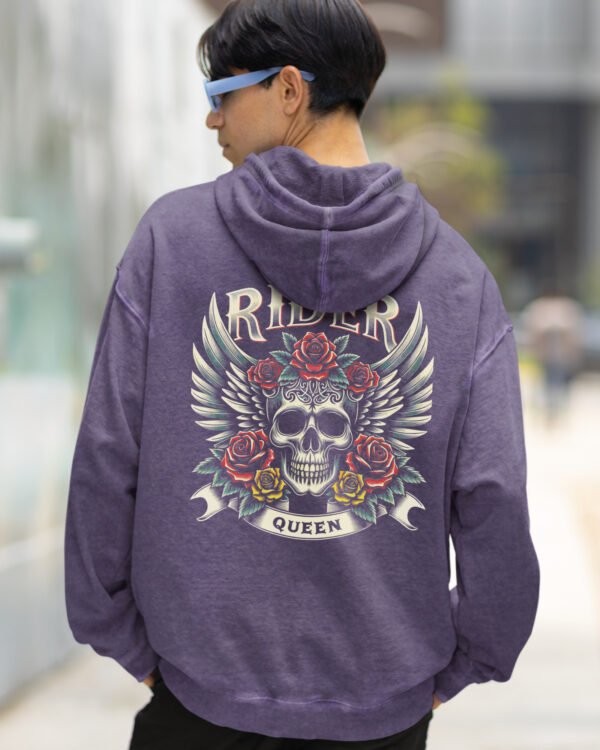 Bluza oversize z kapturem <br>Królowa Drogi – efekt sprania