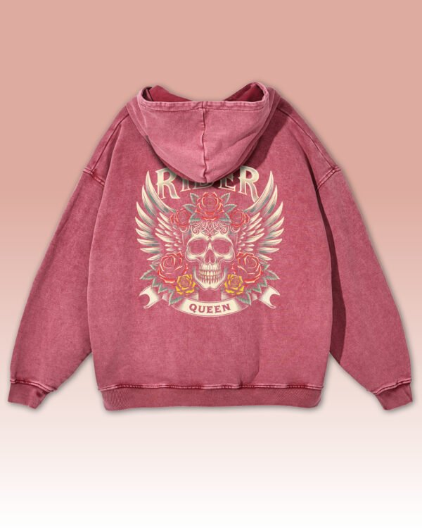 Bluza oversize z kapturem <br>Królowa Drogi – efekt sprania