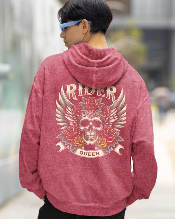 Bluza oversize z kapturem <br>Królowa Drogi – efekt sprania