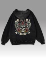 Bluza oversize z kapturem <br>Królowa Drogi – efekt sprania
