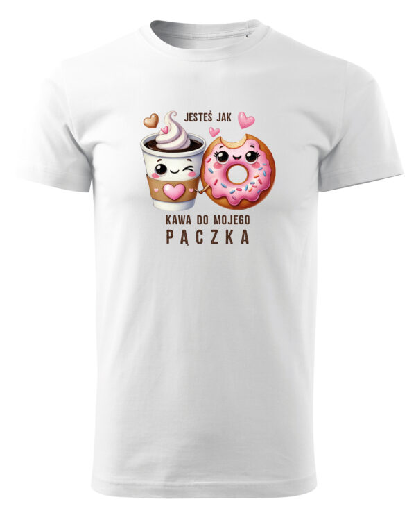 TL0923 UNI FRONT Koszulka na Walentynki Jesteś jak kawa do mojego pączka