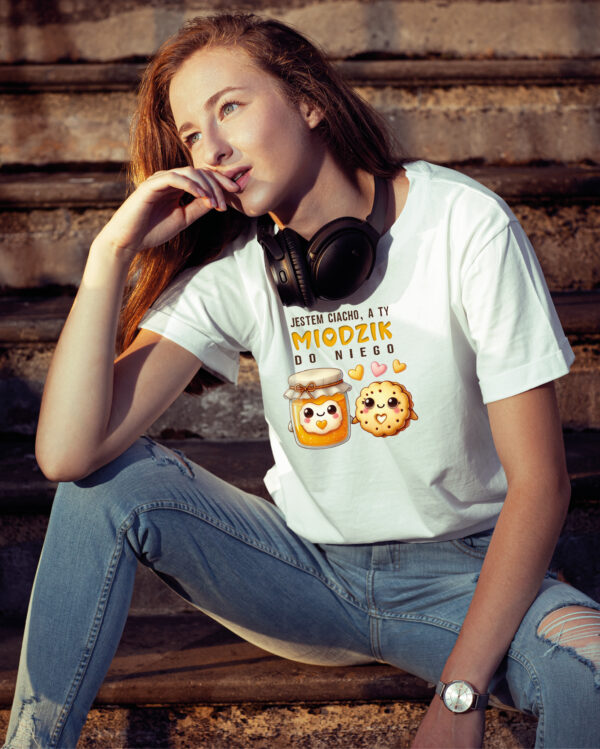 TL0925 UNI FRONT3 Koszulka na Walentynki <br>Jestem ciacho, a Ty miodzik