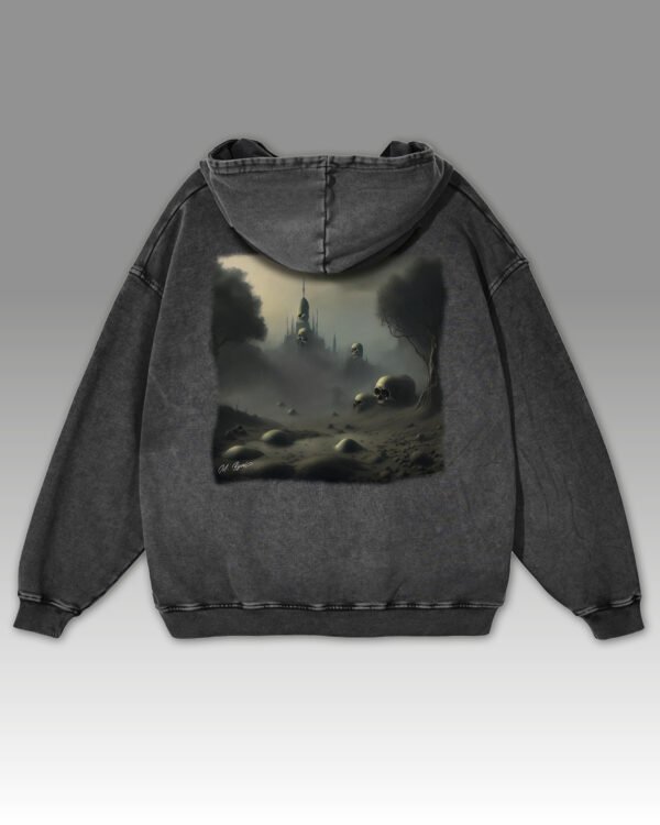 Bluza oversize z kapturem <br>Czaszki i zamek <br>Inspiracja Beksińskim - M. Byai
