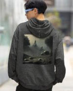 Bluza oversize z kapturem <br>Czaszki i zamek <br>Inspiracja Beksińskim - M. Byai