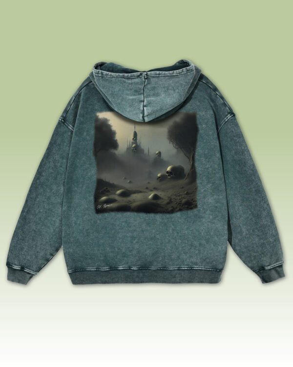 Bluza oversize z kapturem <br>Czaszki i zamek <br>Inspiracja Beksińskim - M. Byai