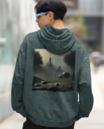 Bluza oversize z kapturem <br>Czaszki i zamek <br>Inspiracja Beksińskim - M. Byai