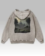 Bluza oversize z kapturem <br>Czaszki i zamek <br>Inspiracja Beksińskim - M. Byai