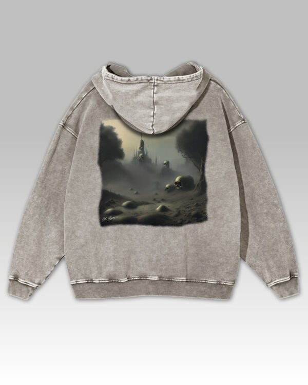 Bluza oversize z kapturem <br>Czaszki i zamek <br>Inspiracja Beksińskim - M. Byai