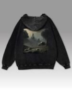 Bluza oversize z kapturem Czaszki i zamek