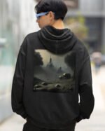 Bluza oversize z kapturem <br>Czaszki i zamek <br>Inspiracja Beksińskim - M. Byai
