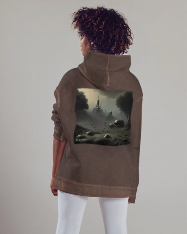 Bluza oversize z kapturem <br>Czaszki i zamek <br>Inspiracja Beksińskim - M. Byai