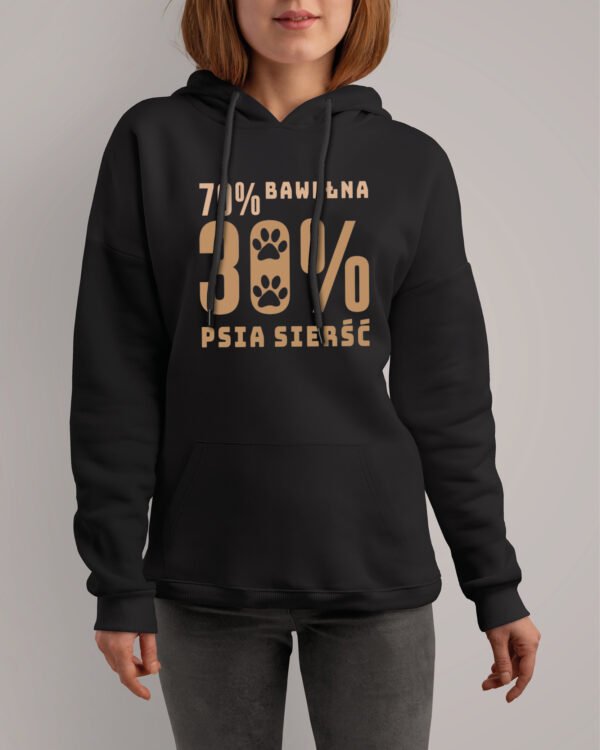 Bluza z kapturem <br>70% bawełna 30% psia sierść
