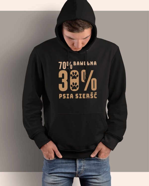 Bluza z kapturem <br>70% bawełna 30% psia sierść