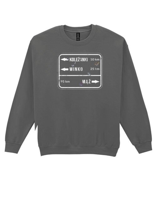 Bluza Sweatshirt z nadrukiem Koleżanki, winko, mąż