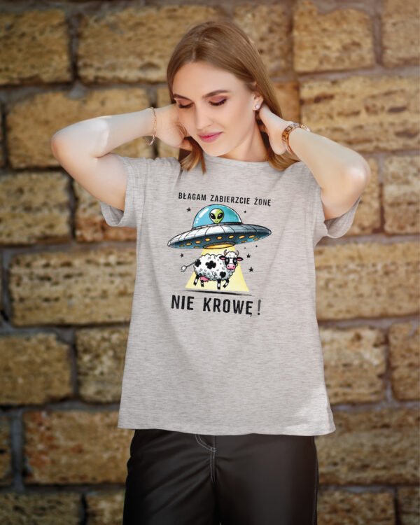 Koszulka z nadrukiem <br>Błagam zabierzcie żonę nie krowę!