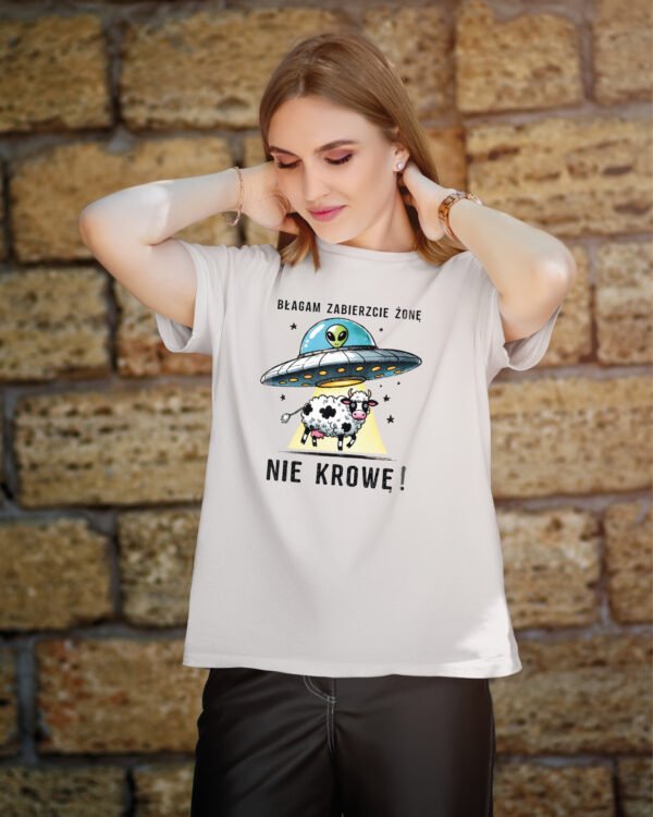 Koszulka z nadrukiem <br>Błagam zabierzcie żonę nie krowę!