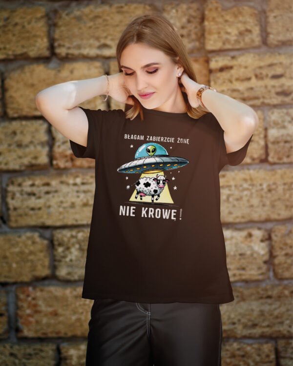 Koszulka z nadrukiem <br>Błagam zabierzcie żonę nie krowę!