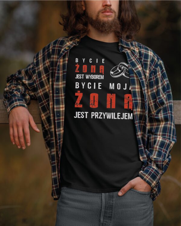Koszulka z napisem <br>Bycie moją żoną jest przywilejem