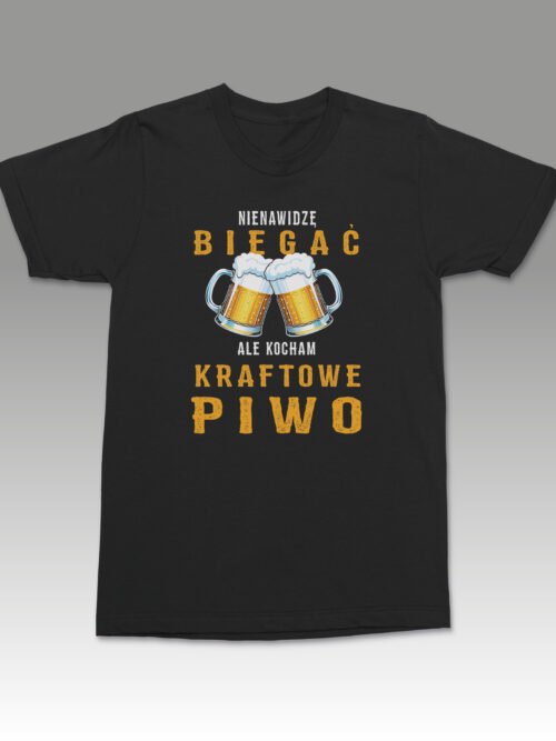 Koszulka z kuflami piwa Nienawidzę biegać ale kocham piwo