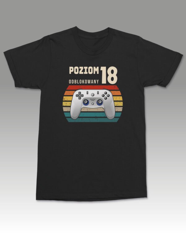 Koszulka na 18 urodziny Poziom 18 odblokowany dla gamera