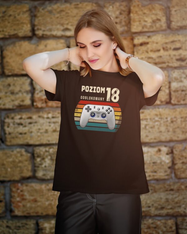 Koszulka na 18 urodziny <br>Poziom 18 odblokowany dla gamera