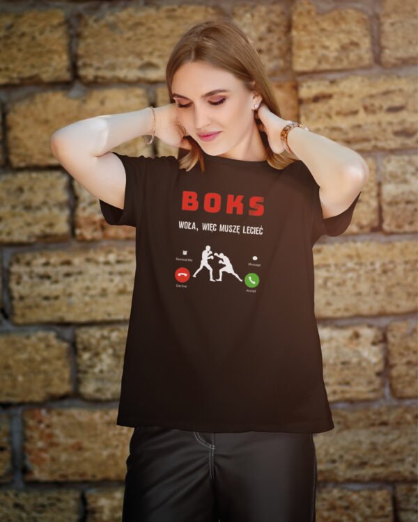 Koszulka z nadrukiem <br>Boks woła muszę lecieć