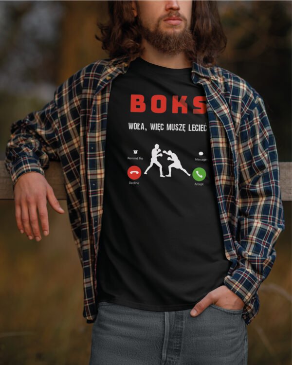 Koszulka z nadrukiem <br>Boks woła muszę lecieć