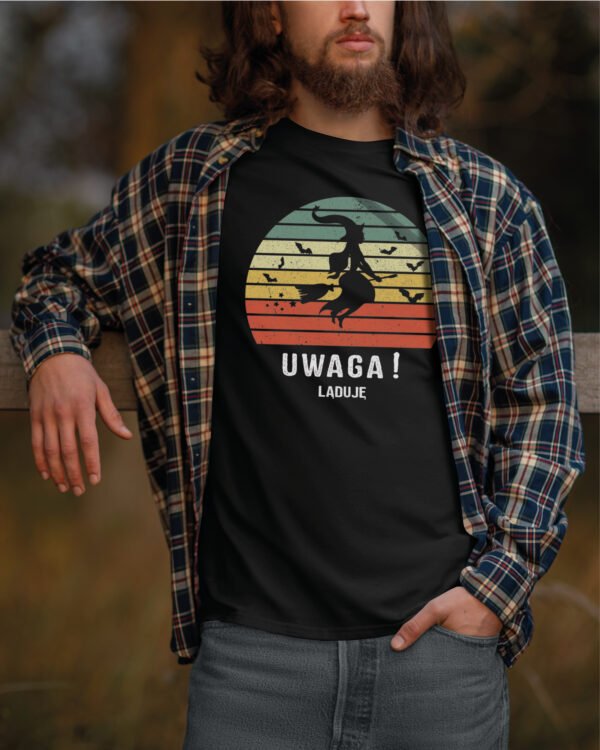 Koszulka z nadrukiem <br>Uwaga Ląduję