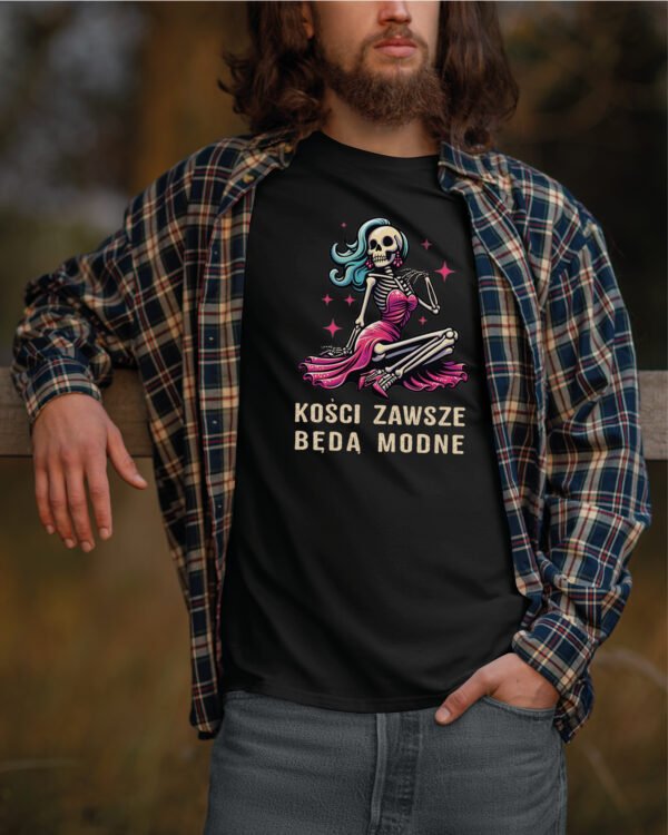 Koszulka z nadrukiem <br>Kości zawsze będą modne