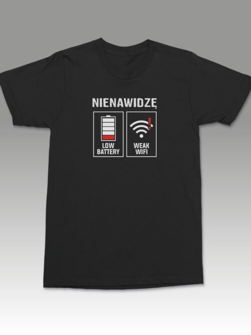 Koszulka z nadrukiem Nienawidzę słabego Wi-Fi