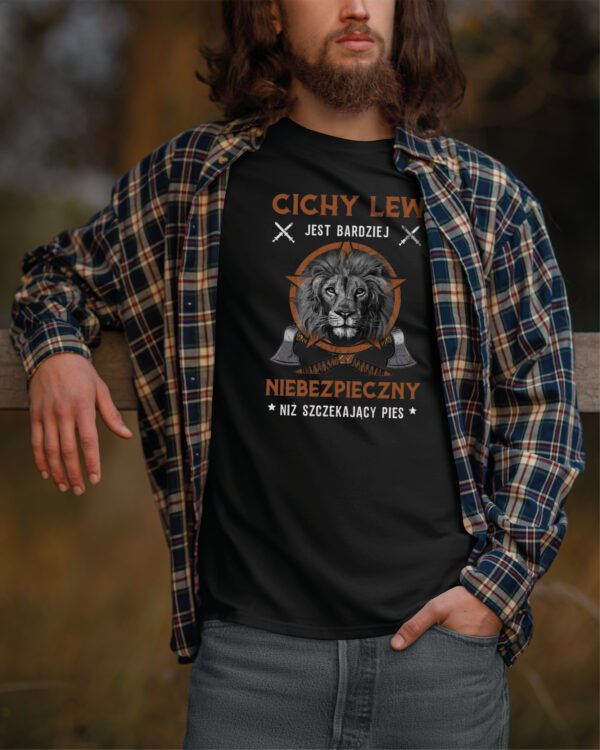 Koszulka z nadrukiem <br>Cichy Lew