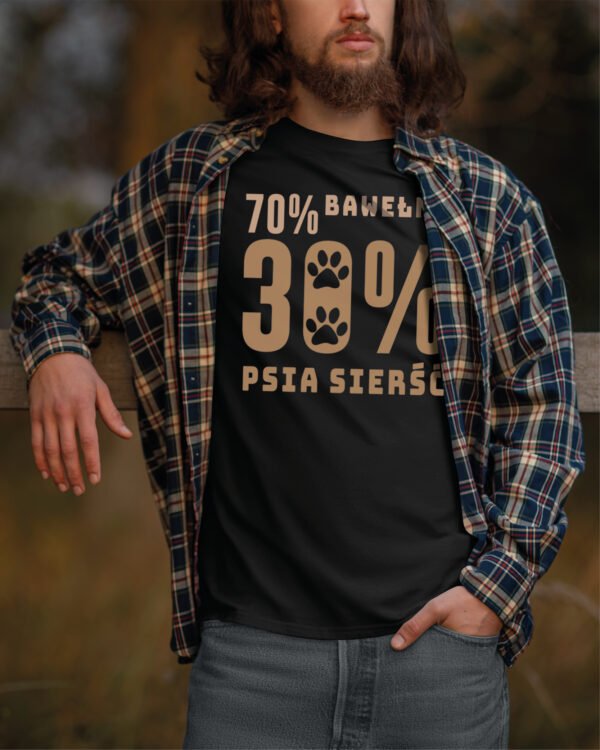Koszulka dla psiarza <br>70% bawełna 30% sierść