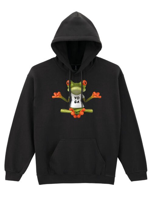 Bluza z kapturem z nadrukiem Żaba Joga Zen