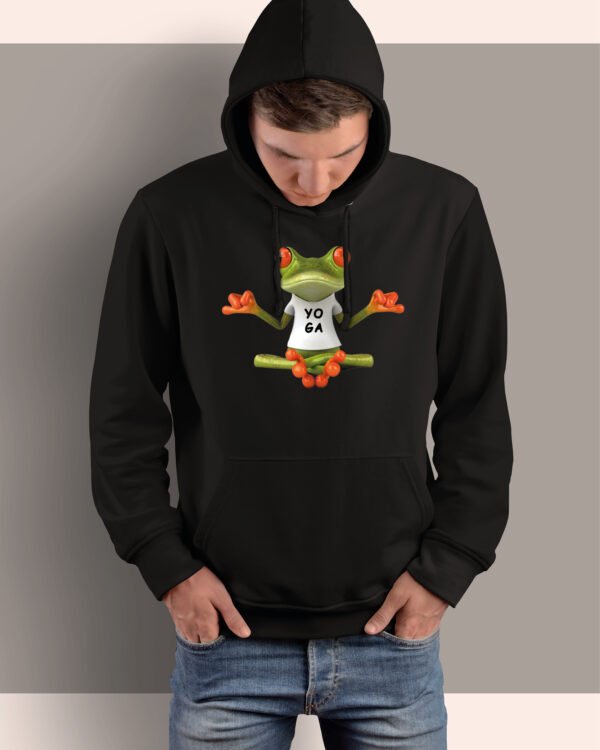 Bluza z kapturem z nadrukiem <br>Żaba Joga Zen