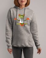 Bluza z kapturem z nadrukiem <br>Żaba Joga Zen