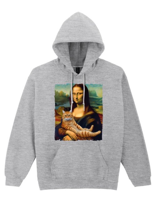 Bluza z kapturem Mona Lisa z kotem