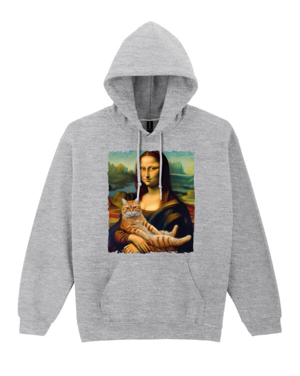 TL0303 Tshirt Hoodie Sweater SIM13 Bluza z kapturem Mona Lisa z kotem