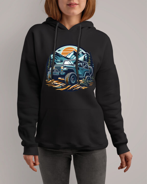 TL0360 Tshirt Hoodie Sweater SIM11 Bluza z kapturem z autem terenowym <br>Off-Road 4x4 Przygoda