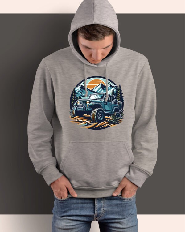 TL0360 Tshirt Hoodie Sweater SIM15 Bluza z kapturem z autem terenowym <br>Off-Road 4x4 Przygoda