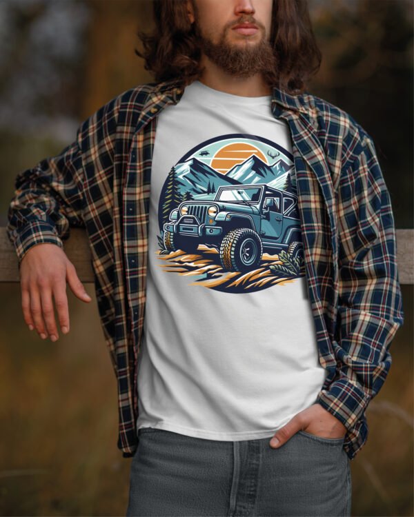 Koszulka z autem terenowym Off-Road 4x4 Przygoda