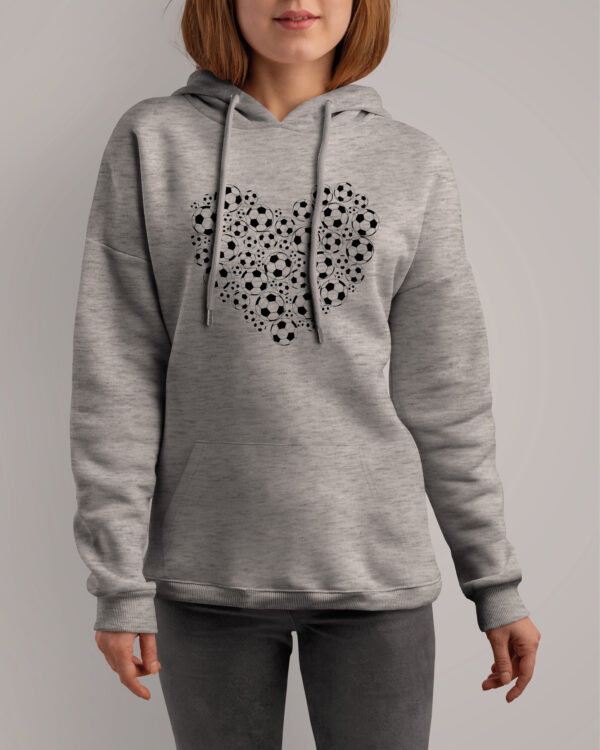 TL0366 Tshirt Hoodie Sweater SIM14 Bluza z kapturem Piłka nożna w sercu